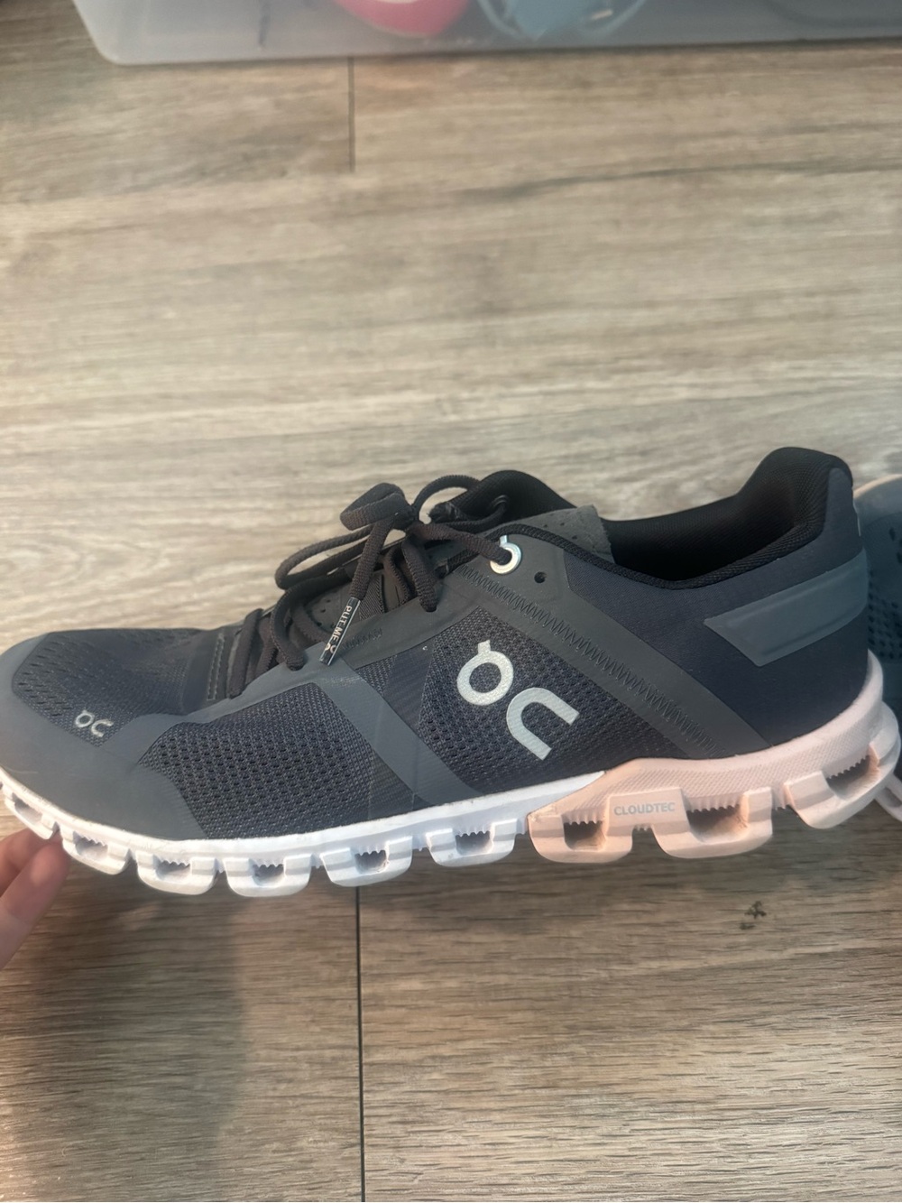 On Cloud Running Women's Cloudtec Lace-Up Running Shoe in Charcoal and Blush